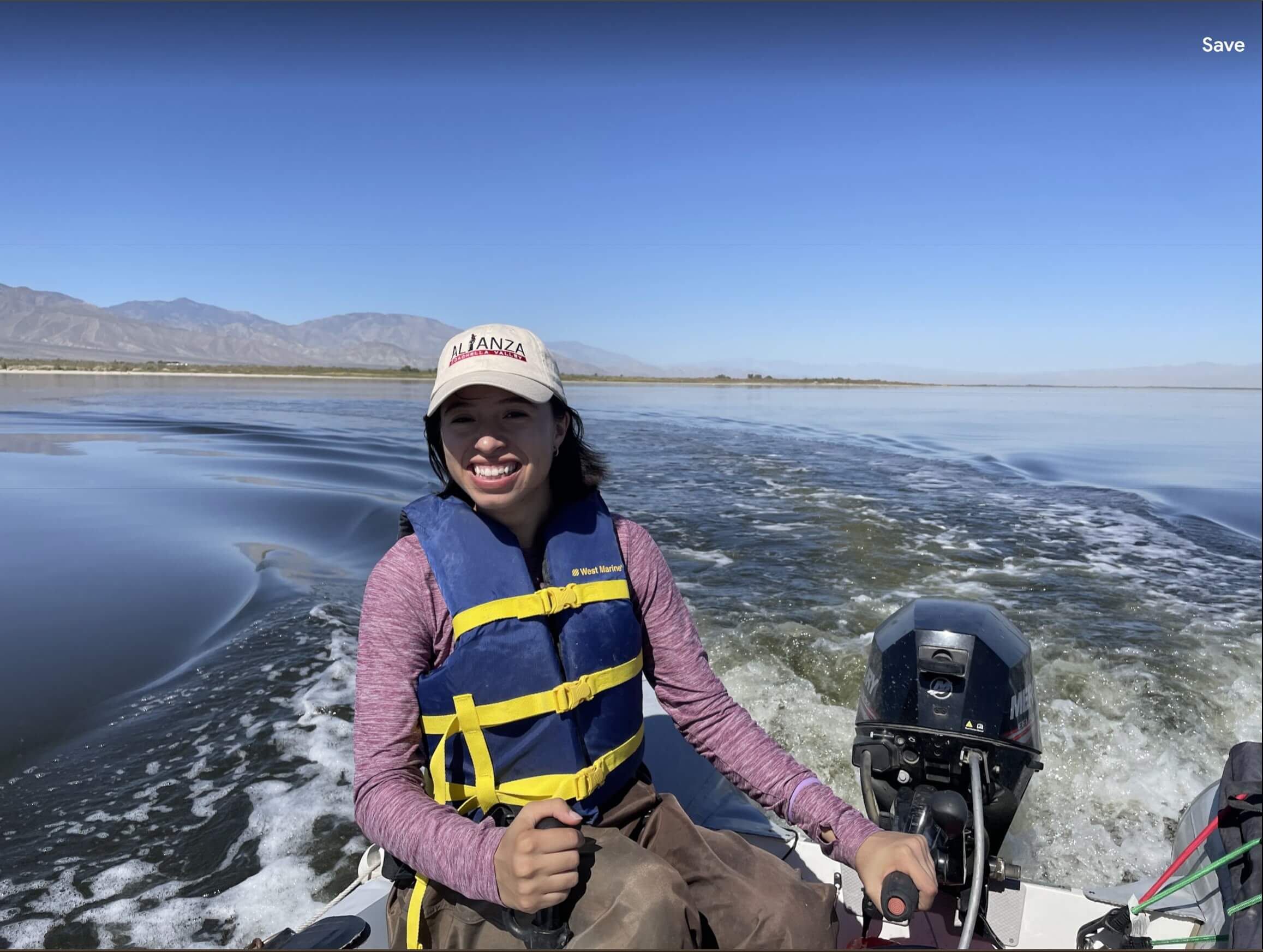 woman on boat smiling